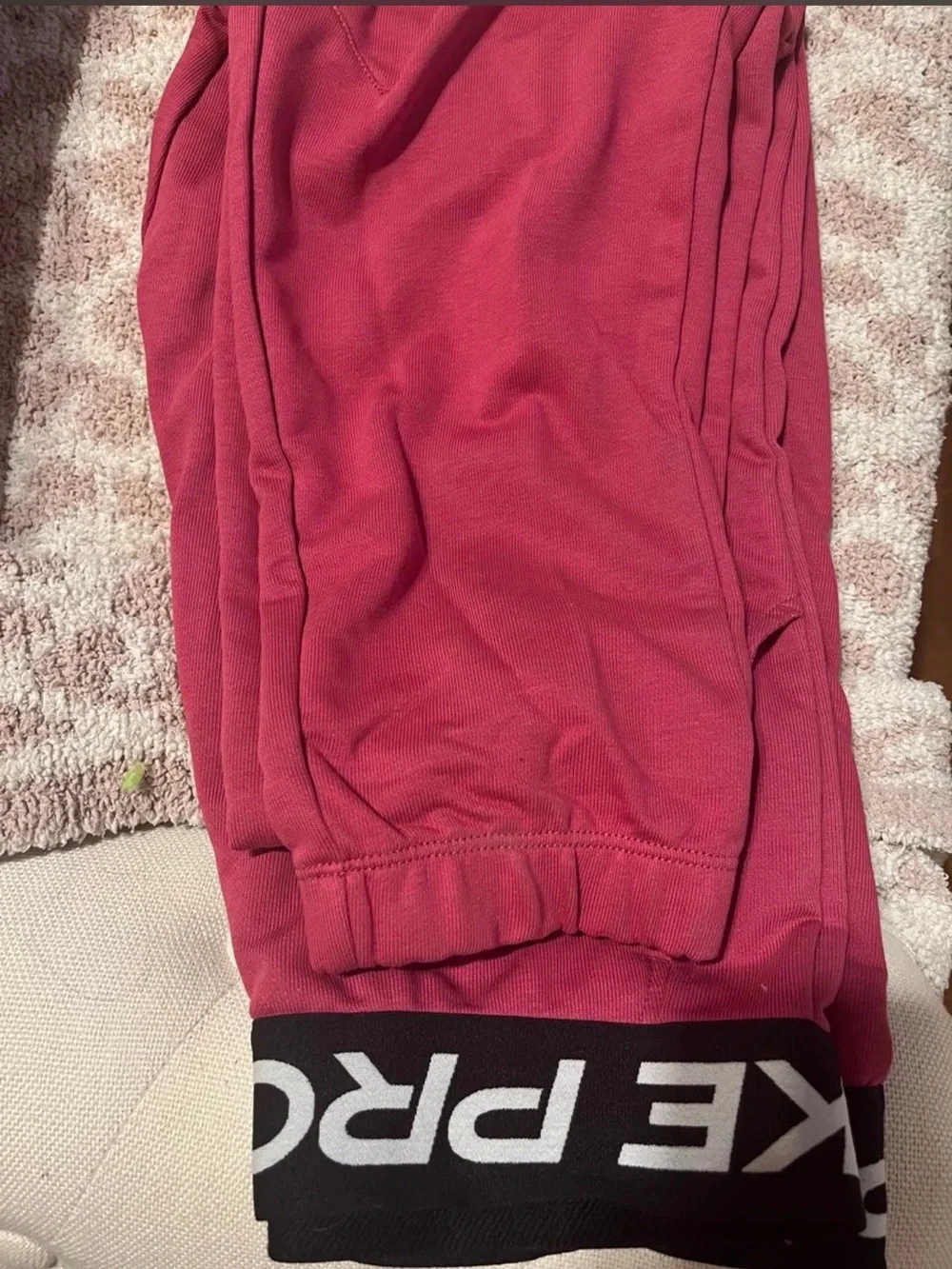 Nike Pink Athletic Leggings with Black Branded Waistband